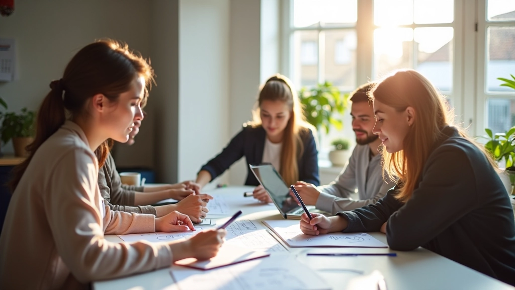 Diverse makers en ondernemers in een creatieve werkruimte, gezichten tonen concentratie en enthousiasme